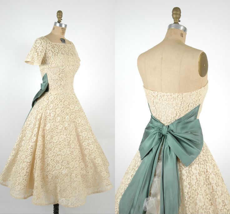 vintage 1950's tea length wedding dresses