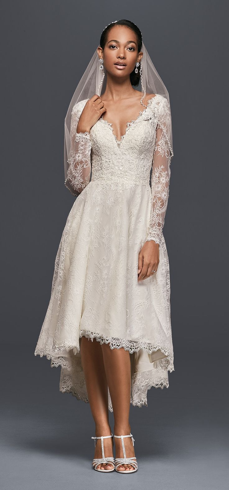 david's bridal tea length wedding dress