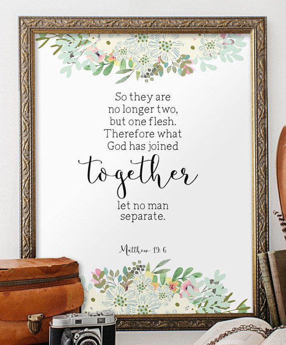 Wedding Quotes : Wedding quote from the bible - So they are no longer