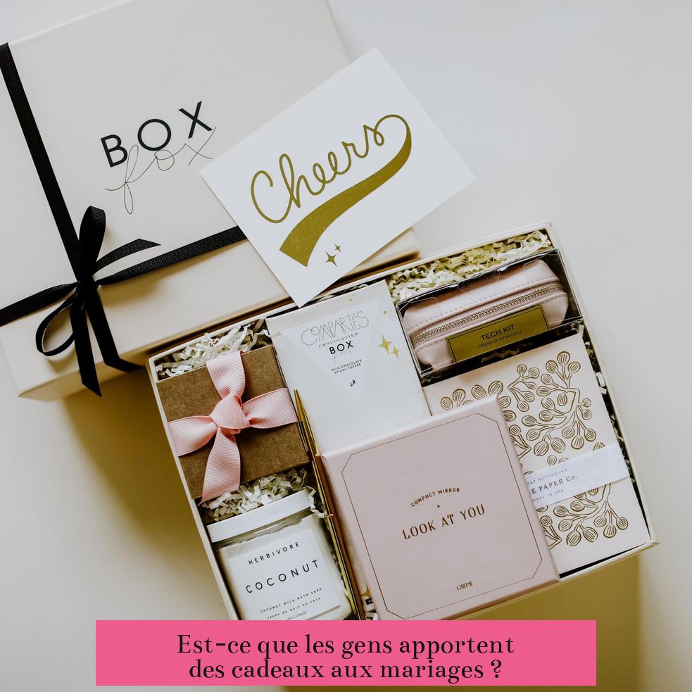 Est-ce que les gens apportent des cadeaux aux mariages ?