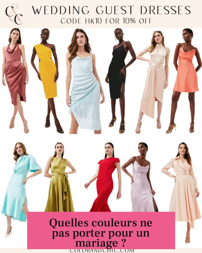 Quelles couleurs ne pas porter pour un mariage ?
