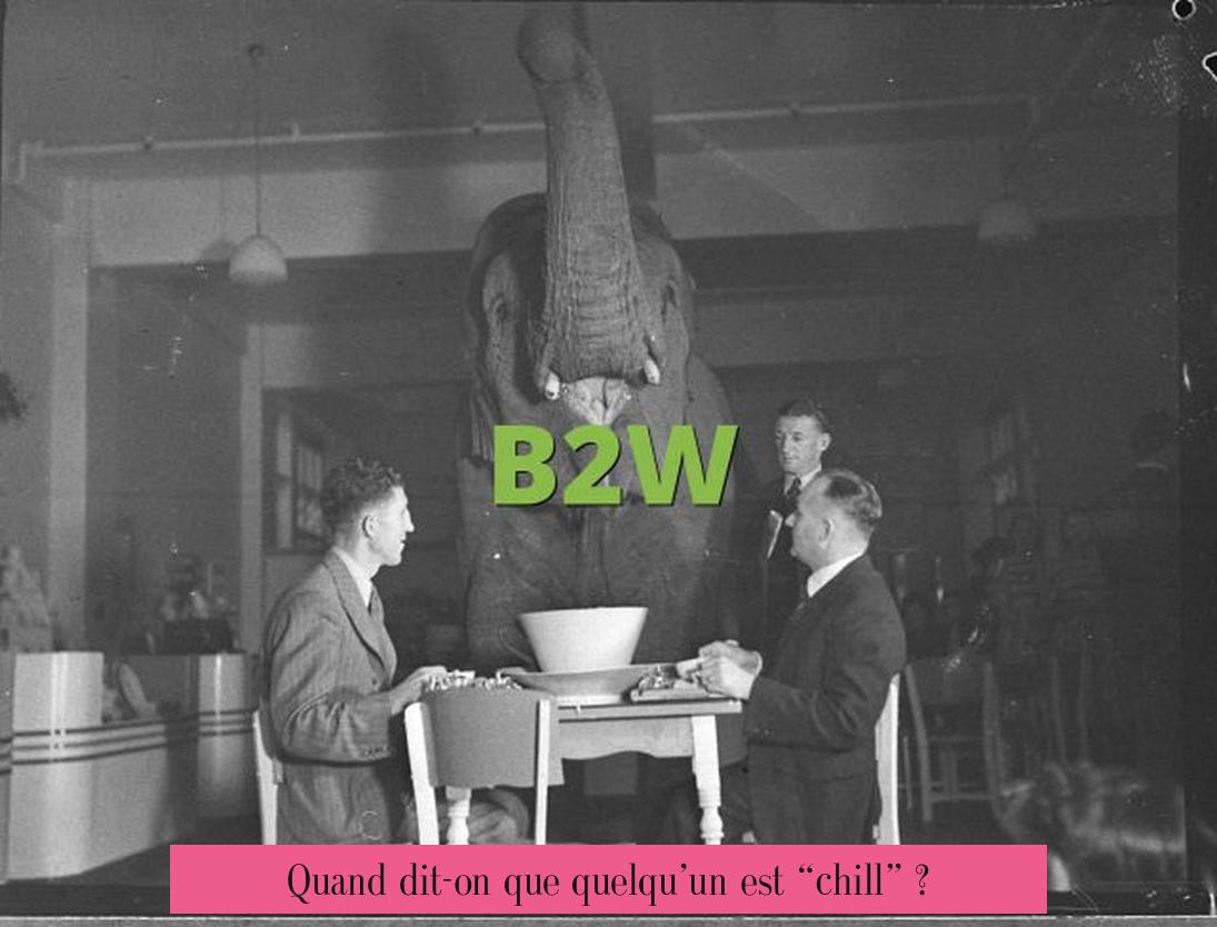 Quand dit-on que quelqu’un est “chill” ?