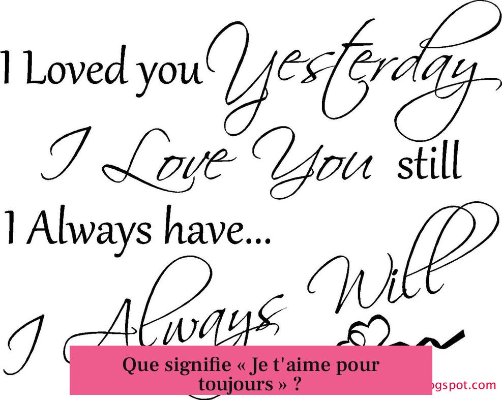 Que signifie « Je t'aime pour toujours » ?
