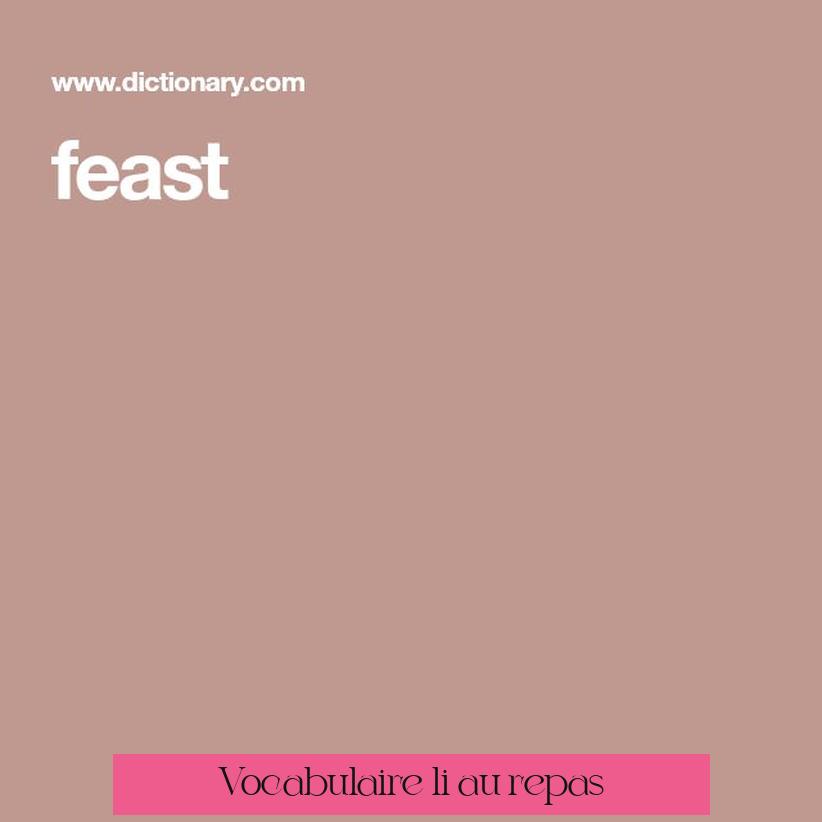 Vocabulaire lié au repas