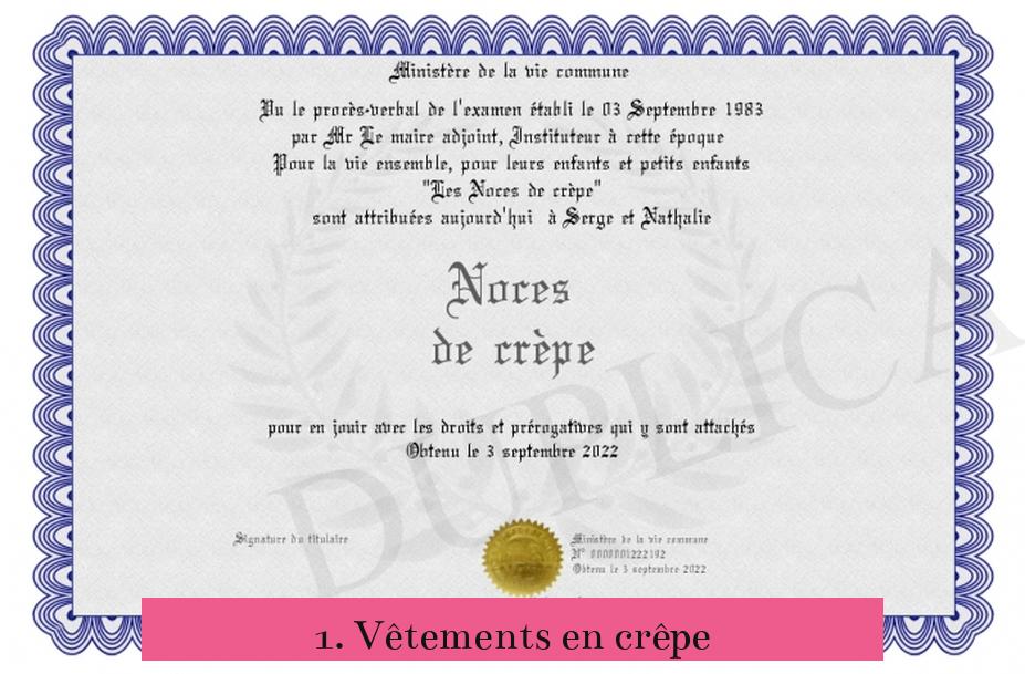 1. Vêtements en crêpe