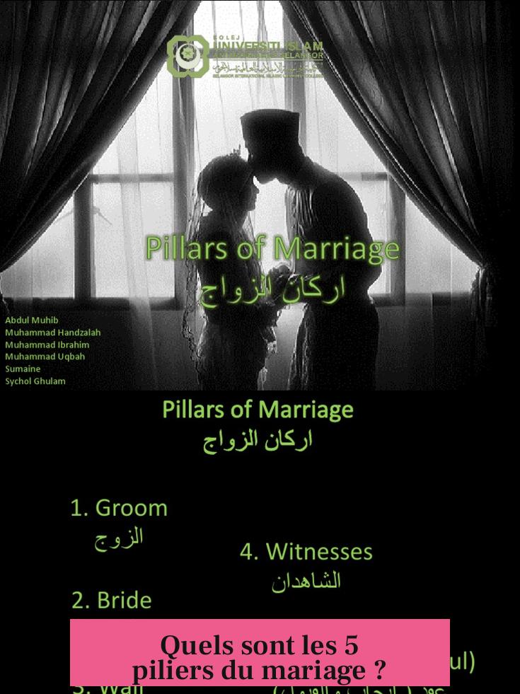 Quels sont les 5 piliers du mariage ?