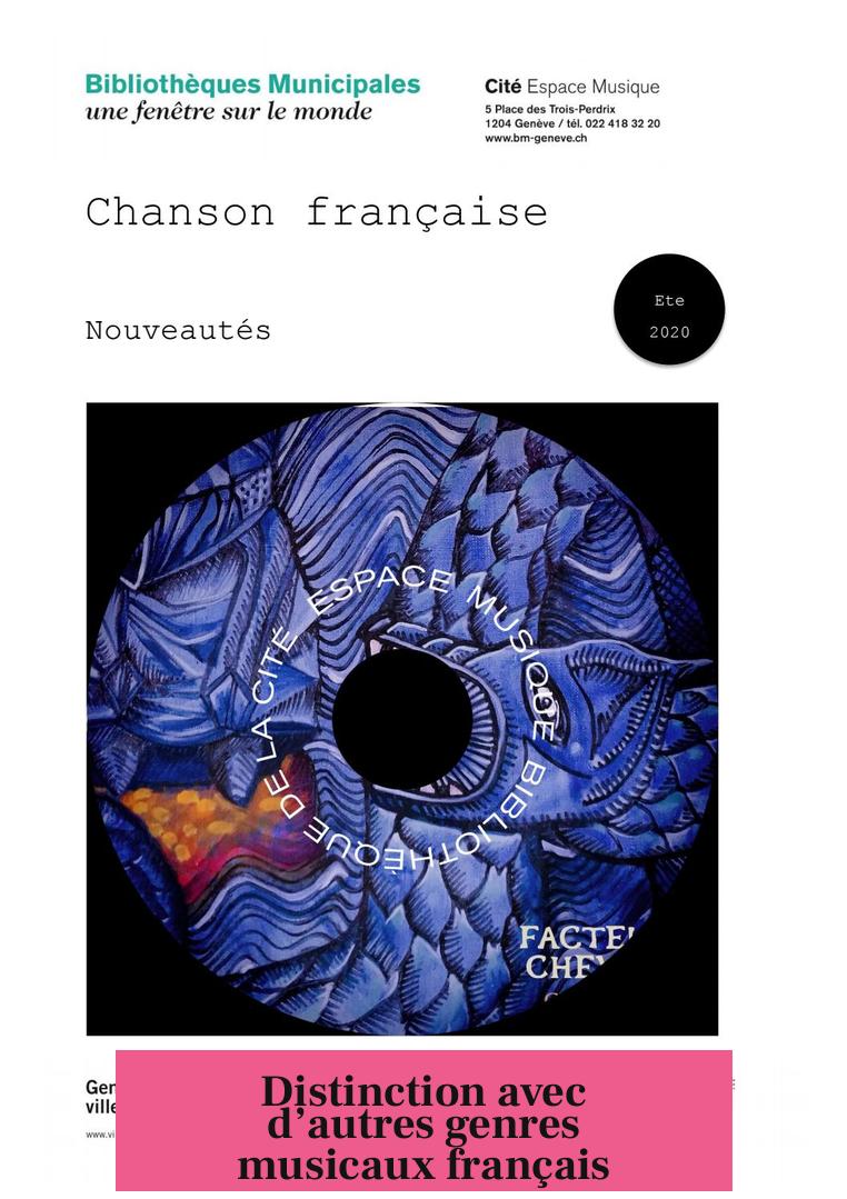 Distinction avec d’autres genres musicaux français