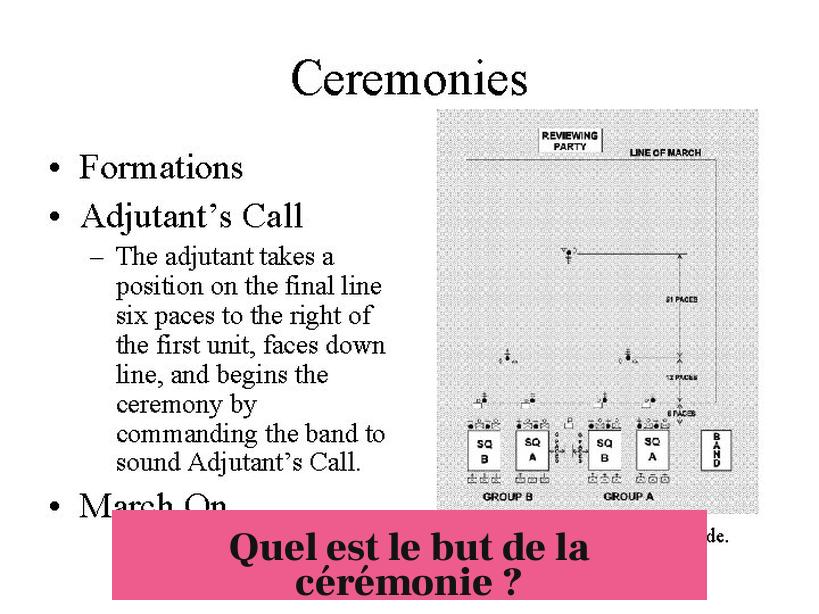 Quel est le but de la cérémonie ?