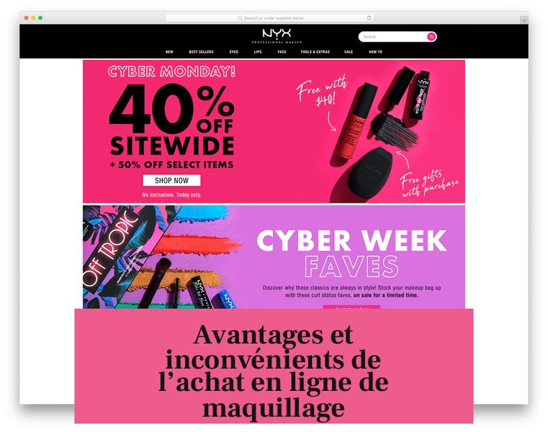 Avantages et inconvénients de l’achat en ligne de maquillage