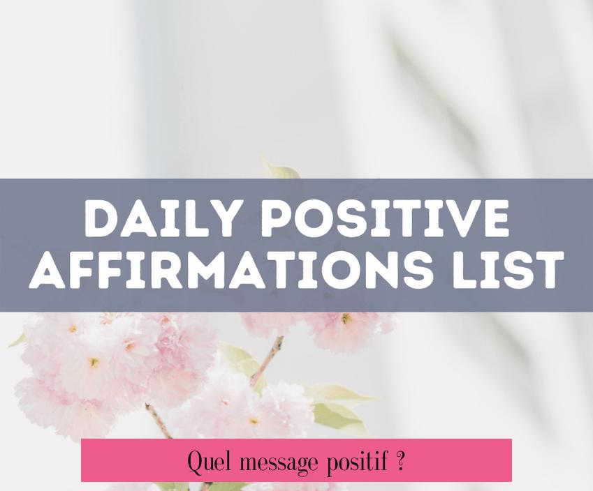 Quel message positif ?