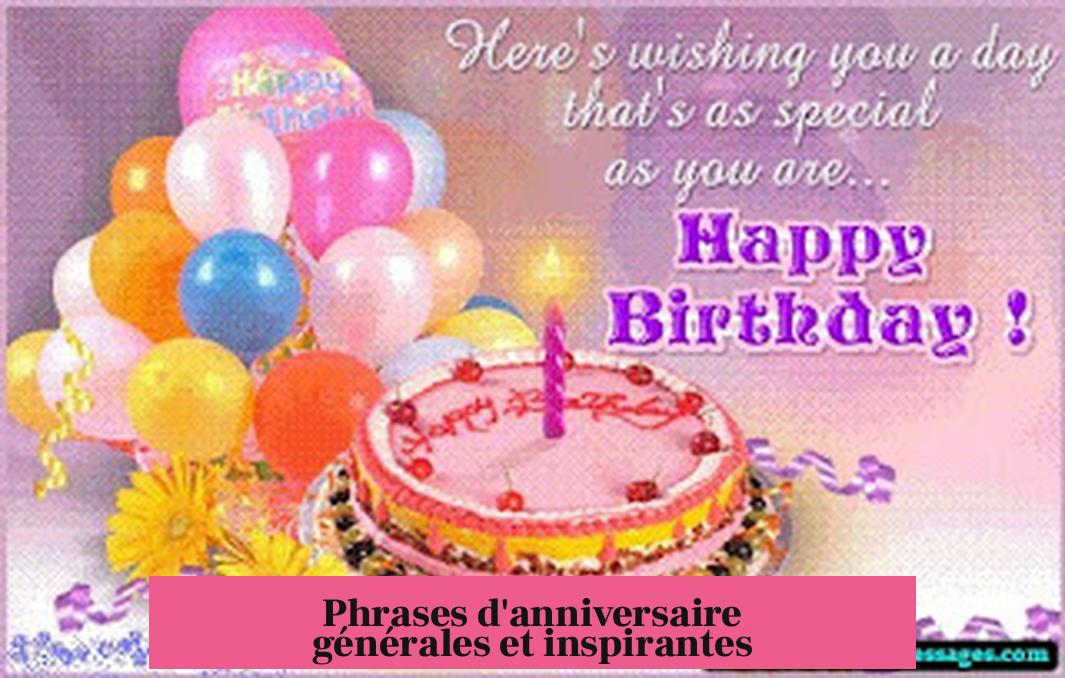 Phrases d'anniversaire générales et inspirantes