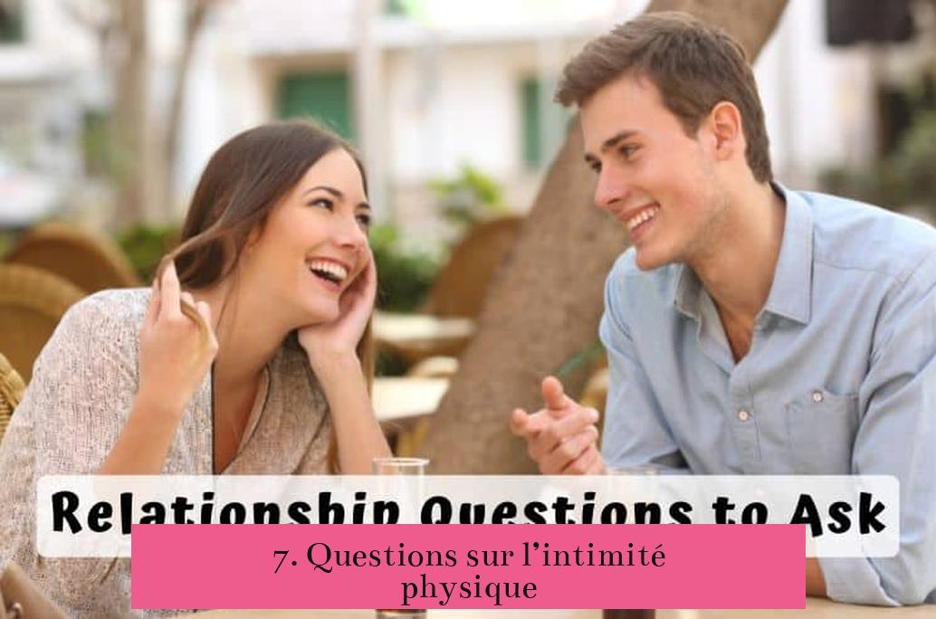 7. Questions sur l’intimité physique