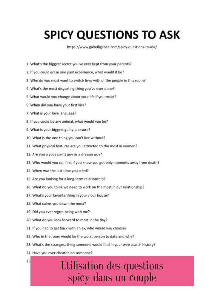 Utilisation des questions spicy dans un couple