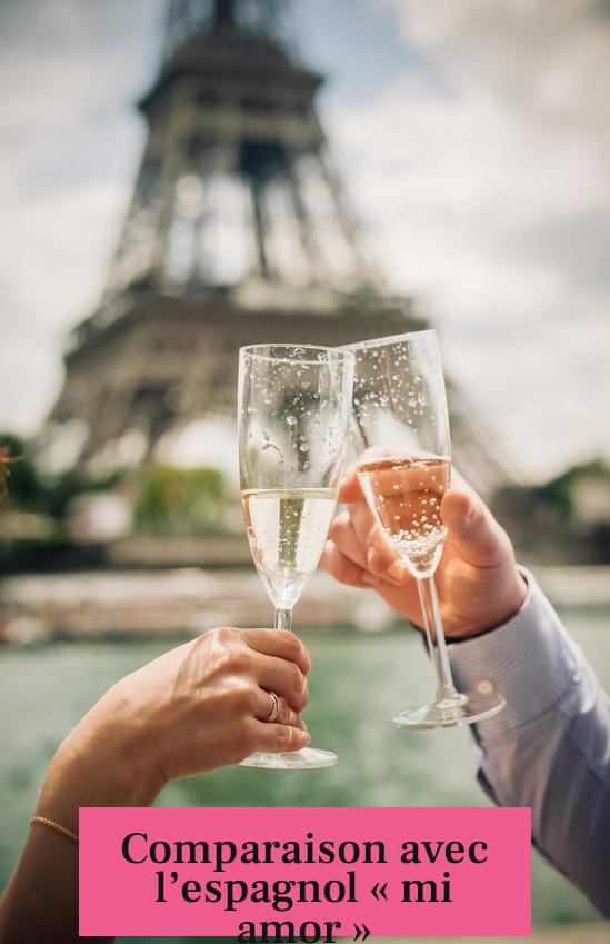 Comparaison avec l’espagnol « mi amor »