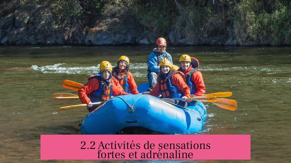 2.2 Activités de sensations fortes et adrénaline