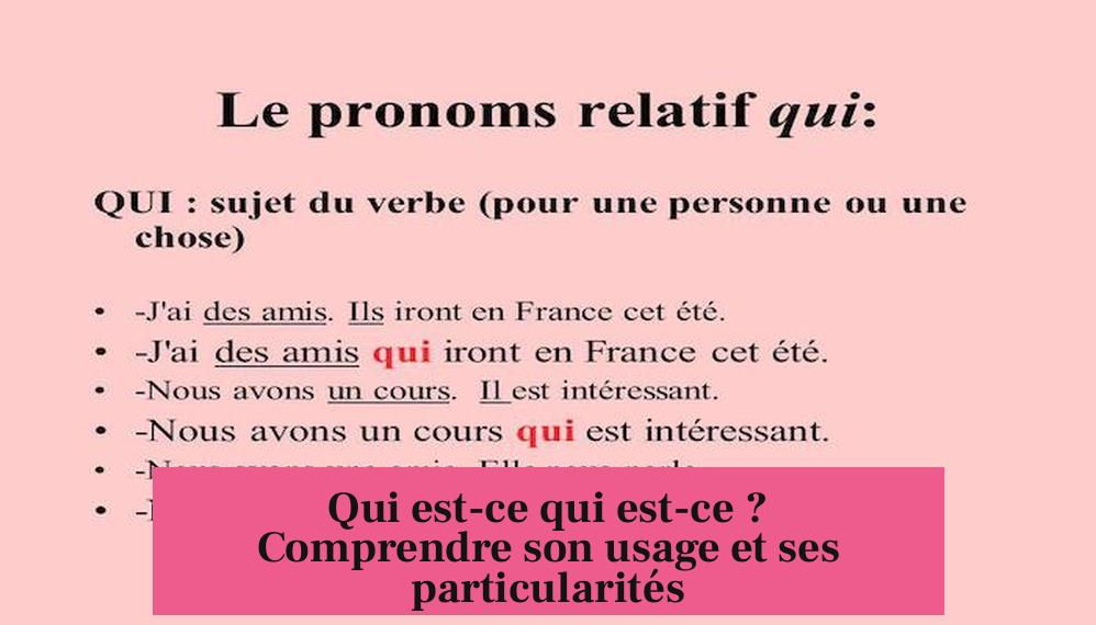 Qui est-ce qui est-ce ? Comprendre son usage et ses particularités