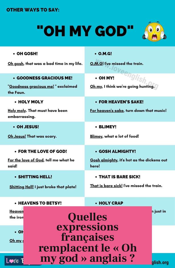 Quelles expressions françaises remplacent le « Oh my god » anglais ?