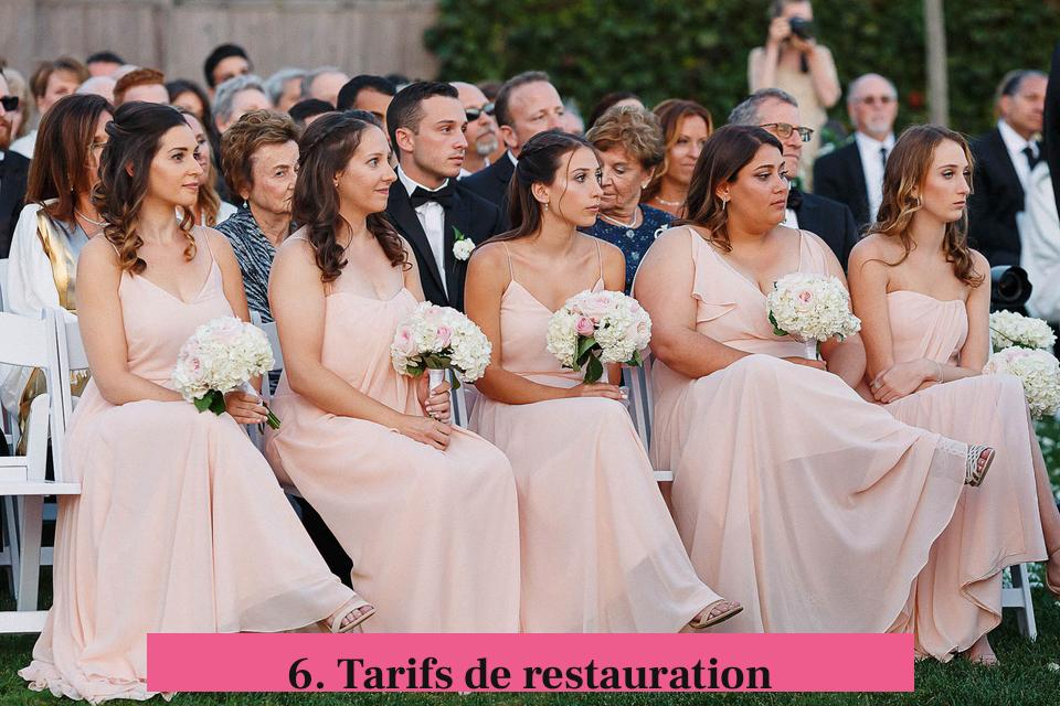 6. Tarifs de restauration