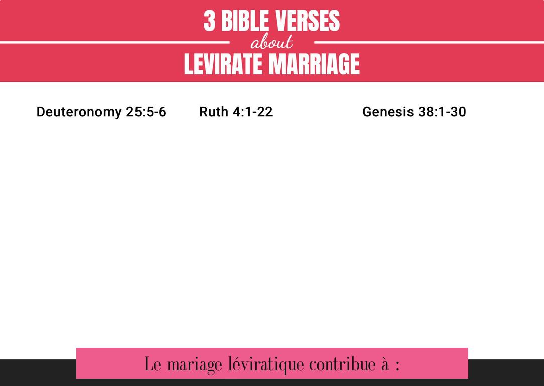 Le mariage léviratique contribue à :