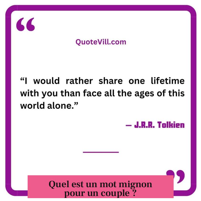 Quel est un mot mignon pour un couple ?
