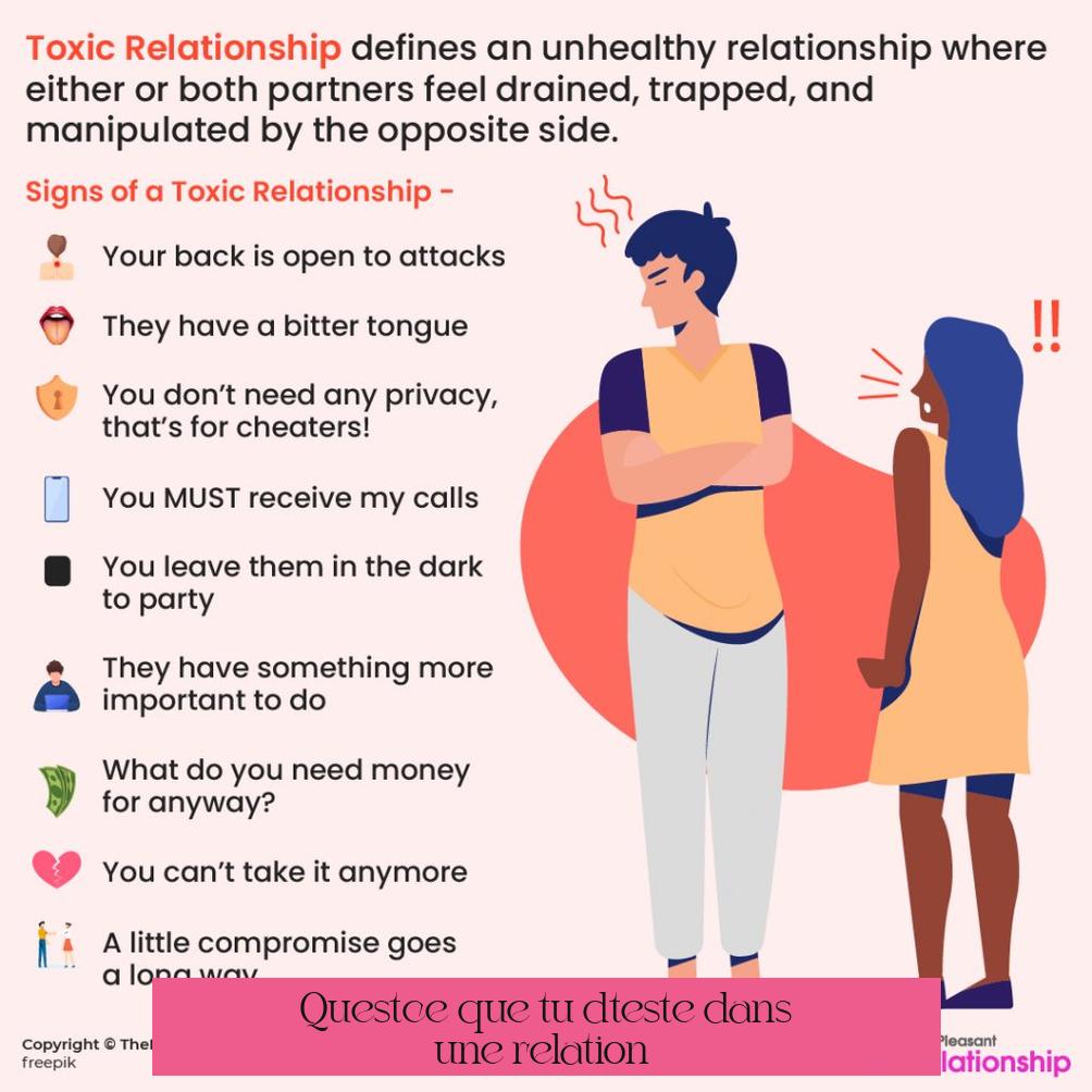 Qu'est-ce que tu déteste dans une relation ?