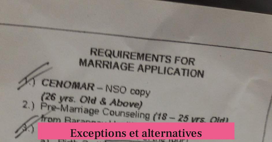 Exceptions et alternatives