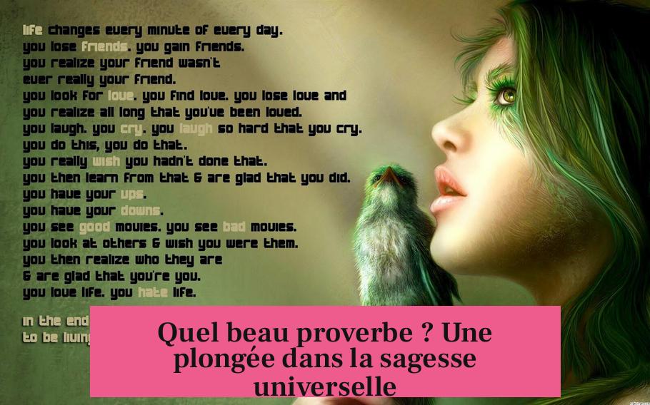 Quel beau proverbe ? Une plongée dans la sagesse universelle