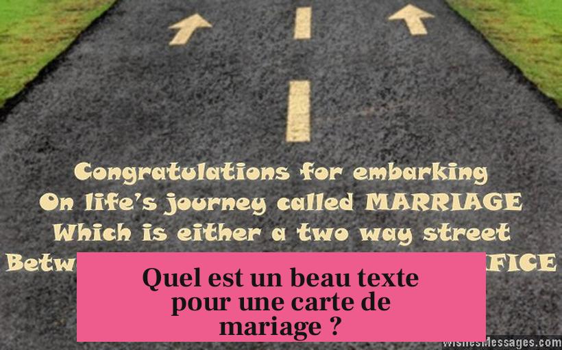 Quel est un beau texte pour une carte de mariage ?