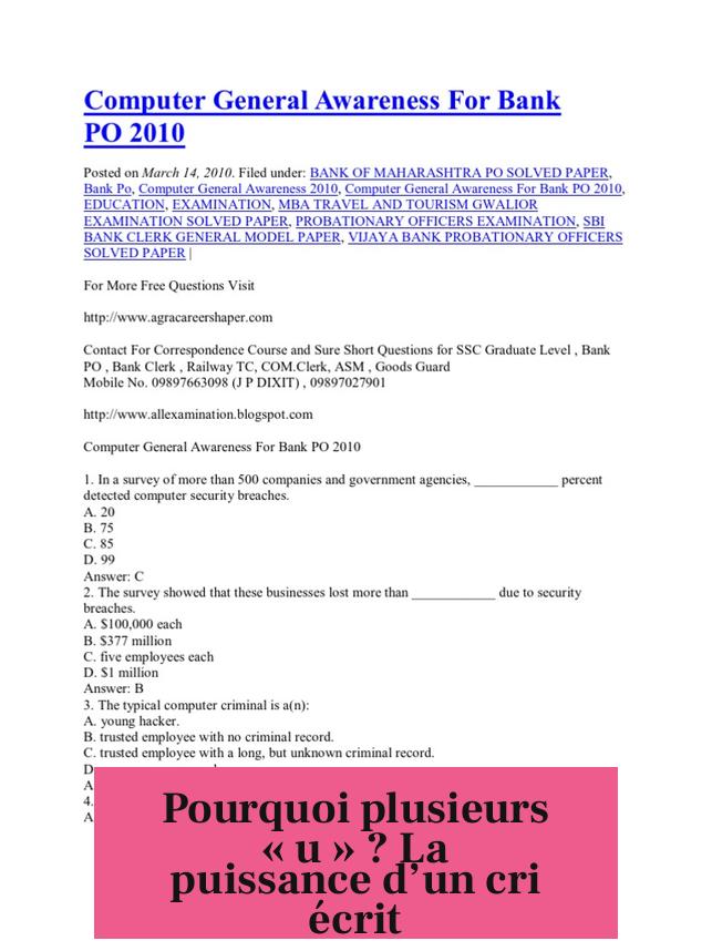 Pourquoi plusieurs « u » ? La puissance d’un cri écrit