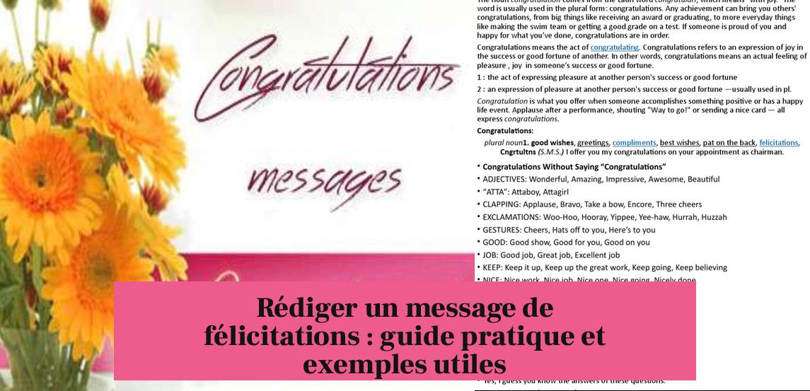 Rédiger un message de félicitations : guide pratique et exemples utiles