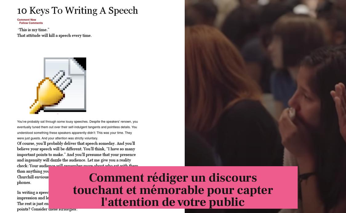 Comment rédiger un discours touchant et mémorable pour capter l'attention de votre public