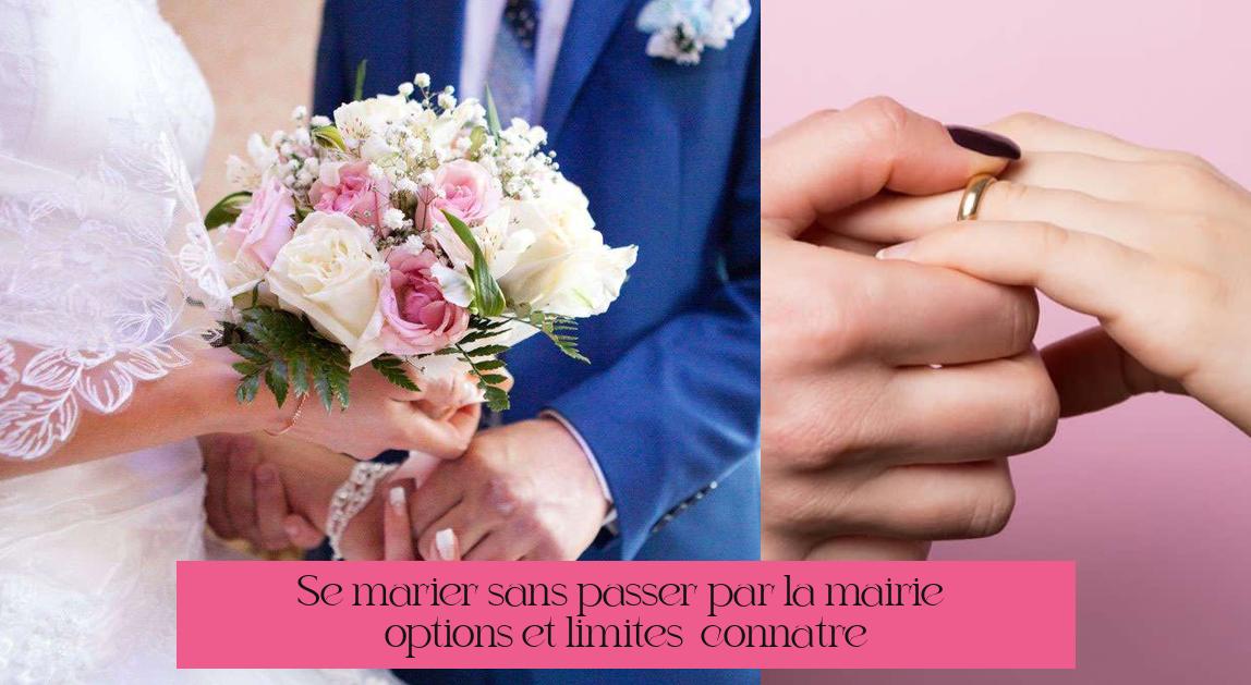 Se marier sans passer par la mairie : options et limites à connaître