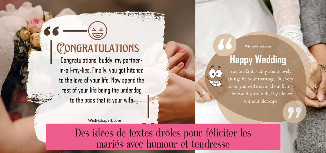 Des idées de textes drôles pour féliciter les mariés avec humour et tendresse