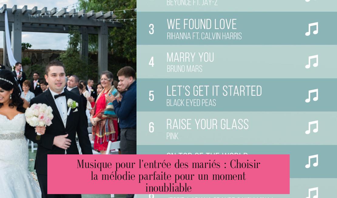 Musique pour l'entrée des mariés : Choisir la mélodie parfaite pour un moment inoubliable