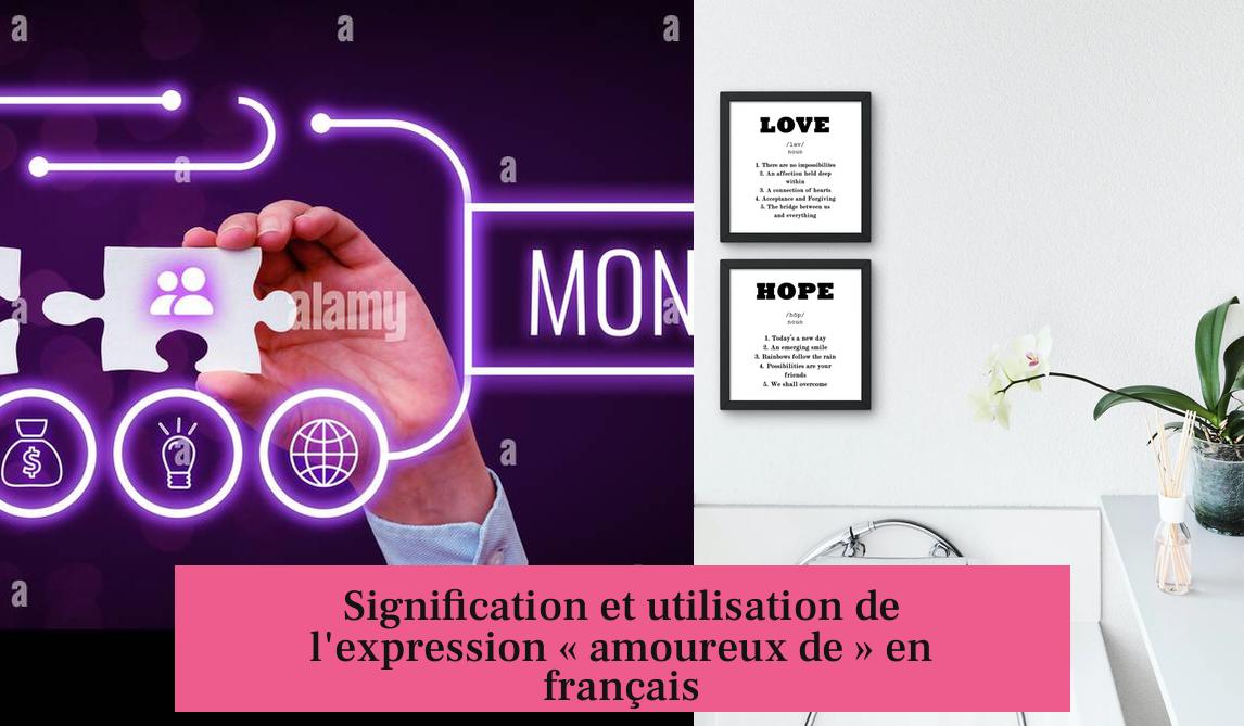 Signification et utilisation de l'expression « amoureux de » en français