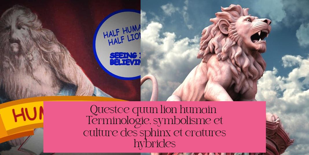 Qu'est-ce qu'un lion humain ? Terminologie, symbolisme et culture des sphinx et créatures hybrides