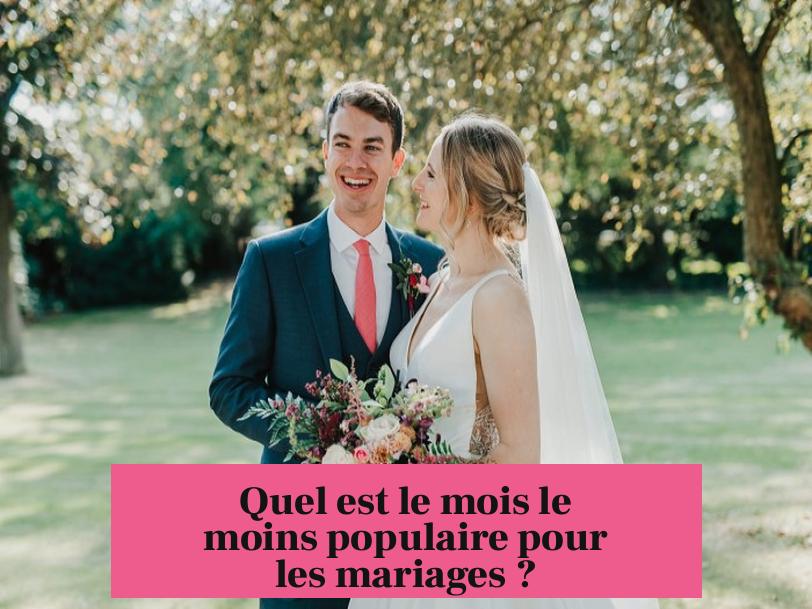 Quel est le mois le moins populaire pour les mariages ?