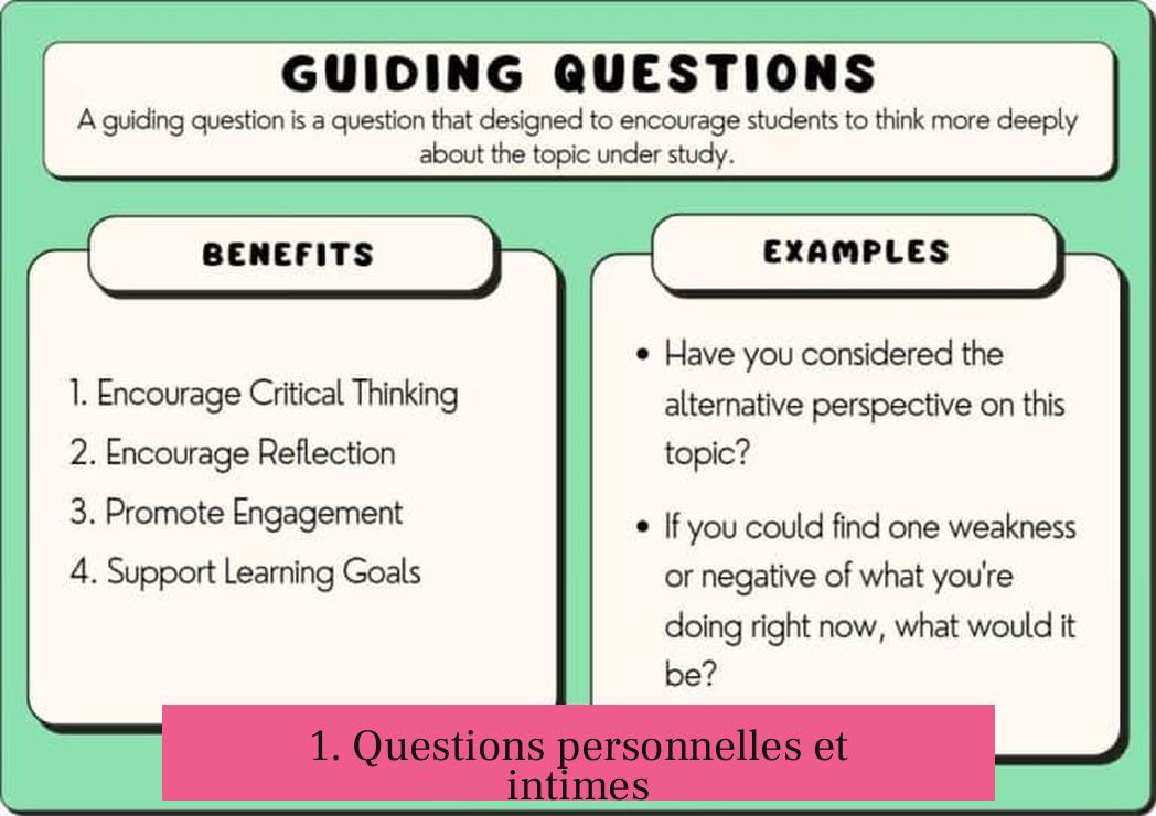 1. Questions personnelles et intimes