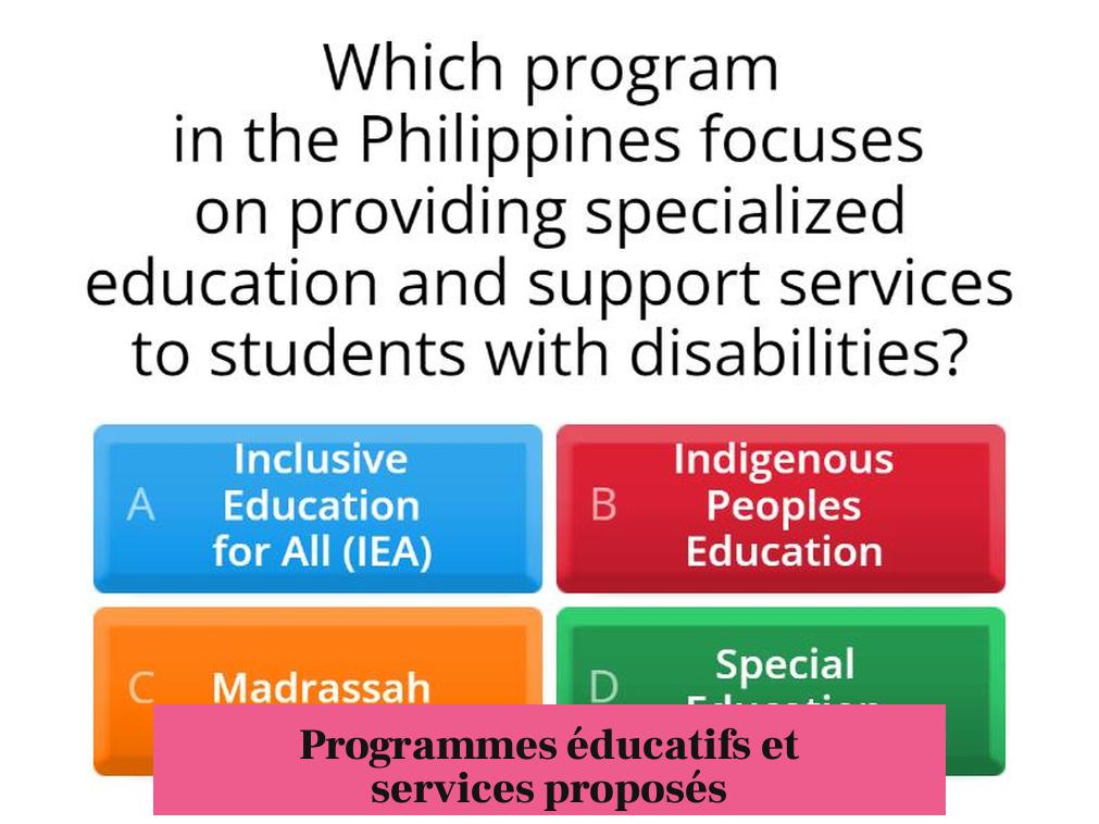 Programmes éducatifs et services proposés