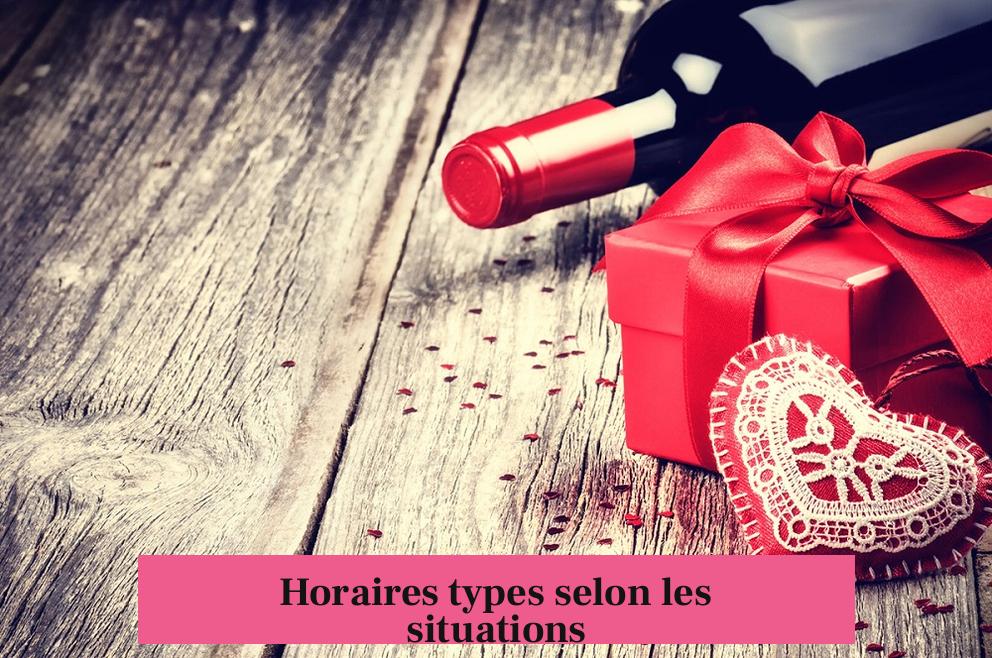 Horaires types selon les situations