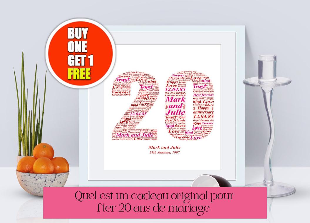 Quel est un cadeau original pour fêter 20 ans de mariage ?