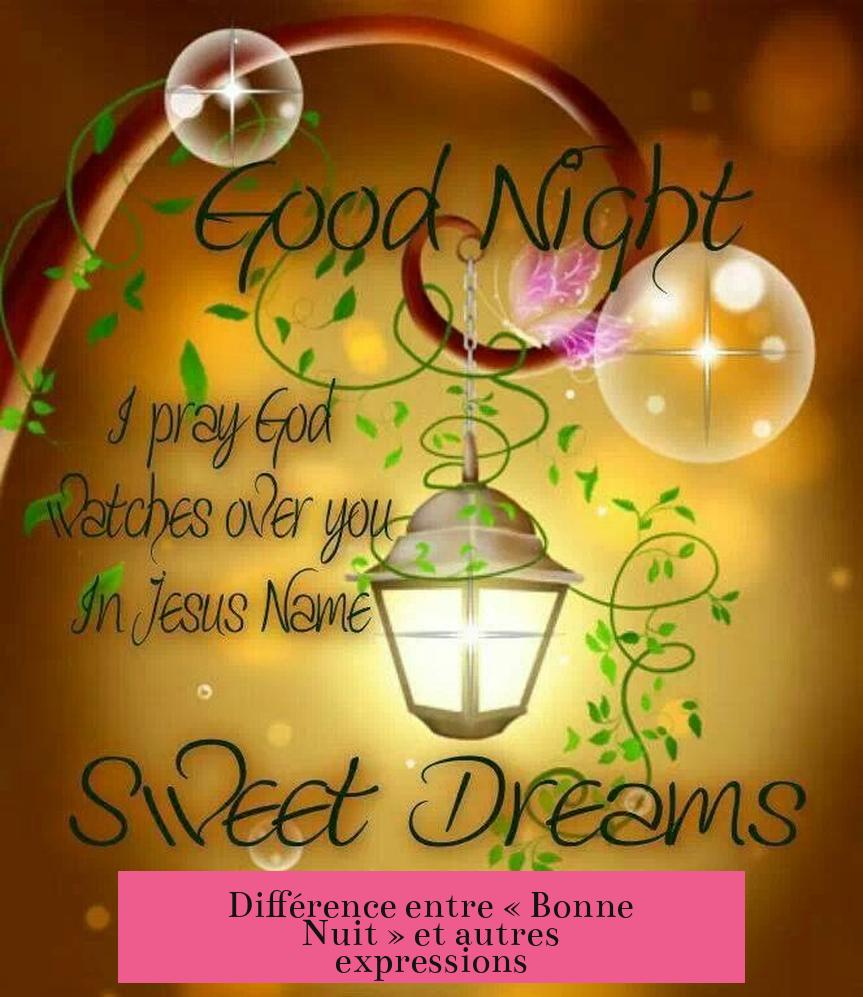 Différence entre « Bonne Nuit » et autres expressions