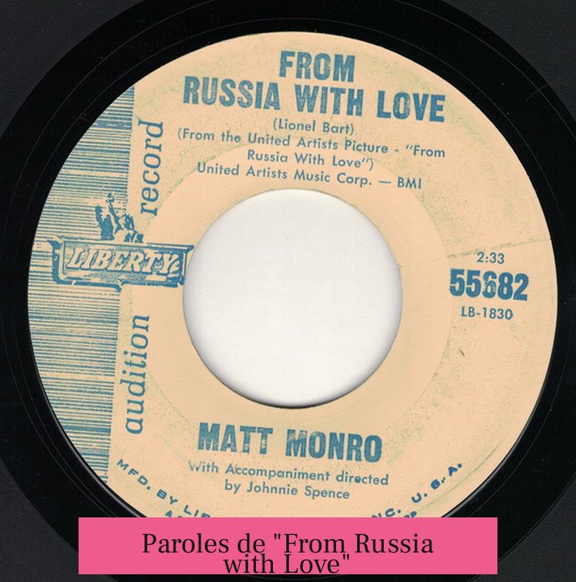 Paroles de "From Russia with Love"