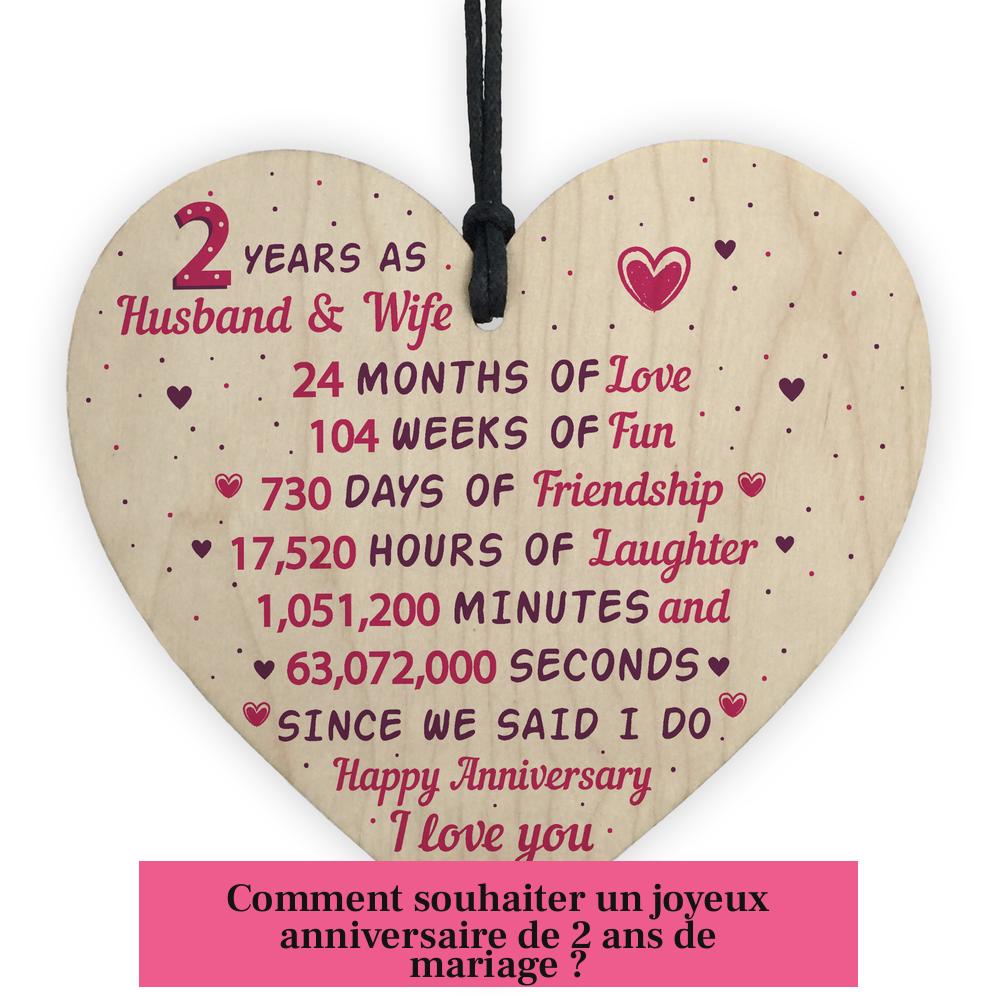 Comment souhaiter un joyeux anniversaire de 2 ans de mariage ?