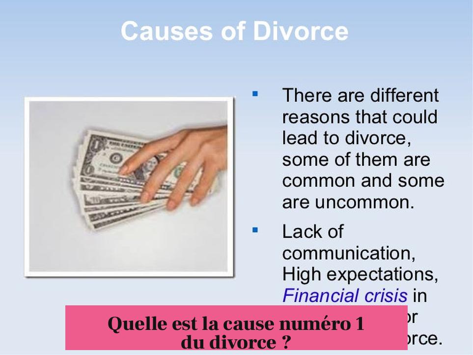 Quelle est la cause numéro 1 du divorce ?