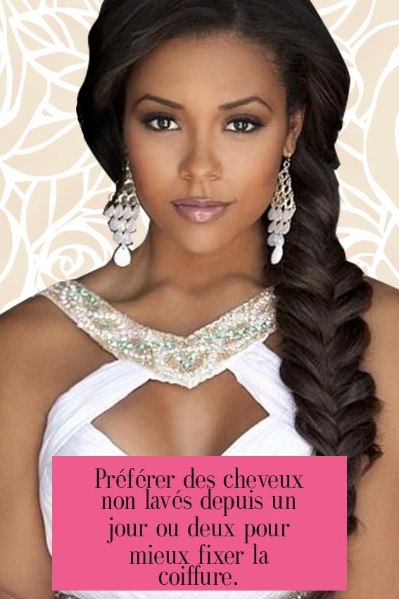 Préférer des cheveux non lavés depuis un jour ou deux pour mieux fixer la coiffure.