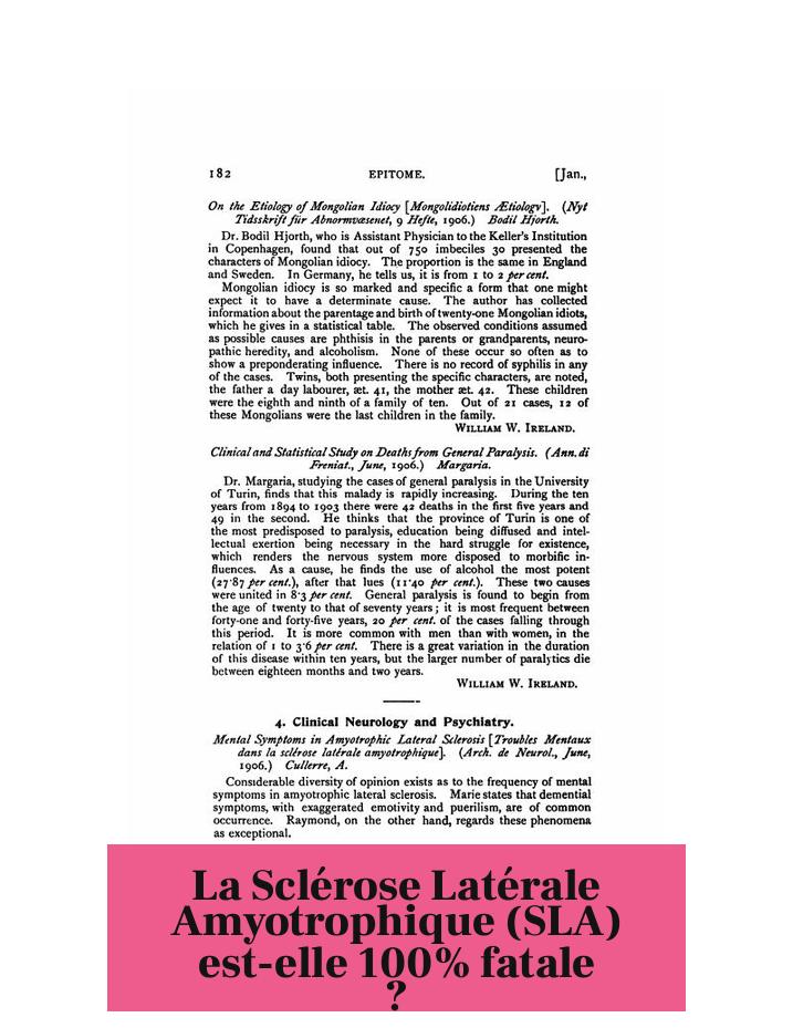 La Sclérose Latérale Amyotrophique (SLA) est-elle 100% fatale ?