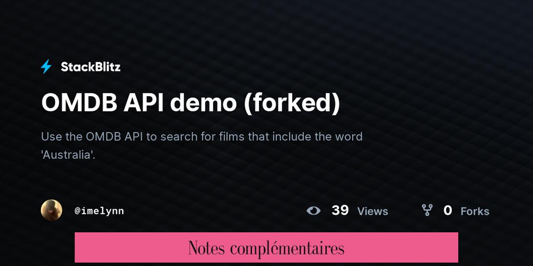 Notes complémentaires