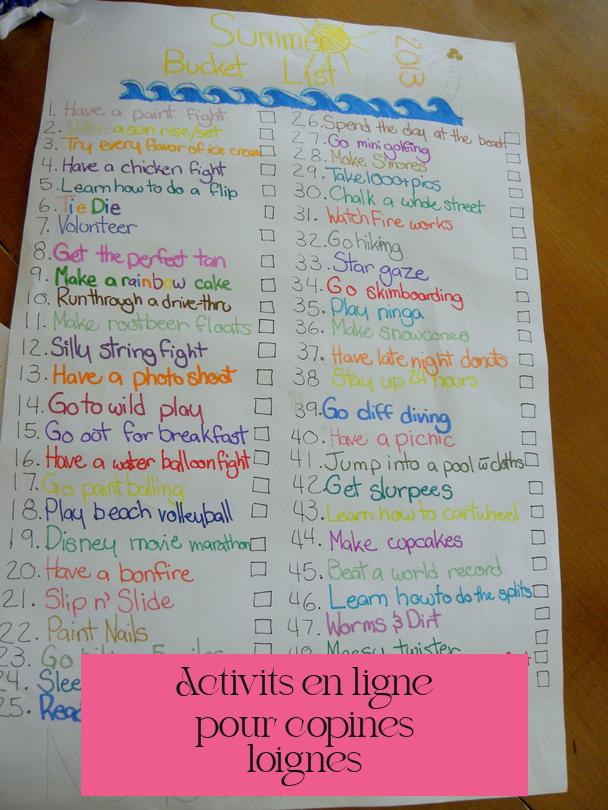 Activités en ligne pour copines éloignées