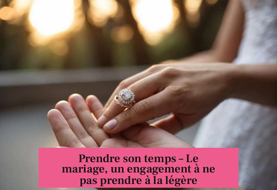 Prendre son temps – Le mariage, un engagement à ne pas prendre à la légère